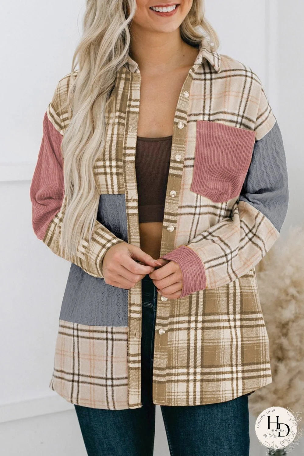 Stylish Colorblocked Corduroy Jacket