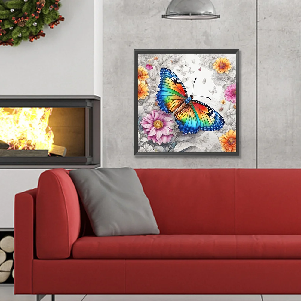 Diamond Painting - Full Round Drill - Butterfly(Canvas|30*30cm)