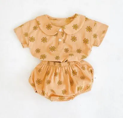Baby Boys Clothes New 2020 Summer Baby Clothing Polka Dot Pure Cotton and Linen Infant Girls Suit Infant Outfit