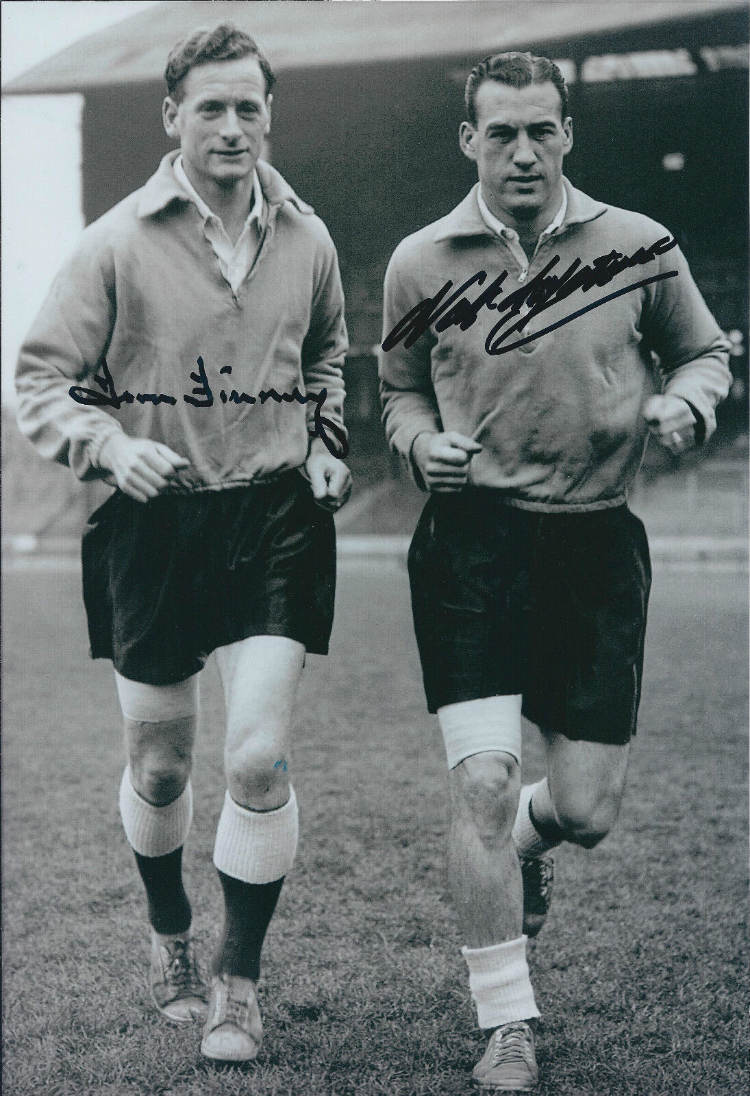 Tom FINNEY & Nat LOFTHOUSE SIGNED Autograph England Legends 12x8 Photo Poster painting AFTAL COA