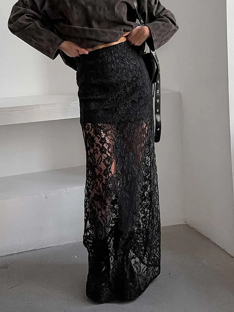 Retro All-match Lace Skirt