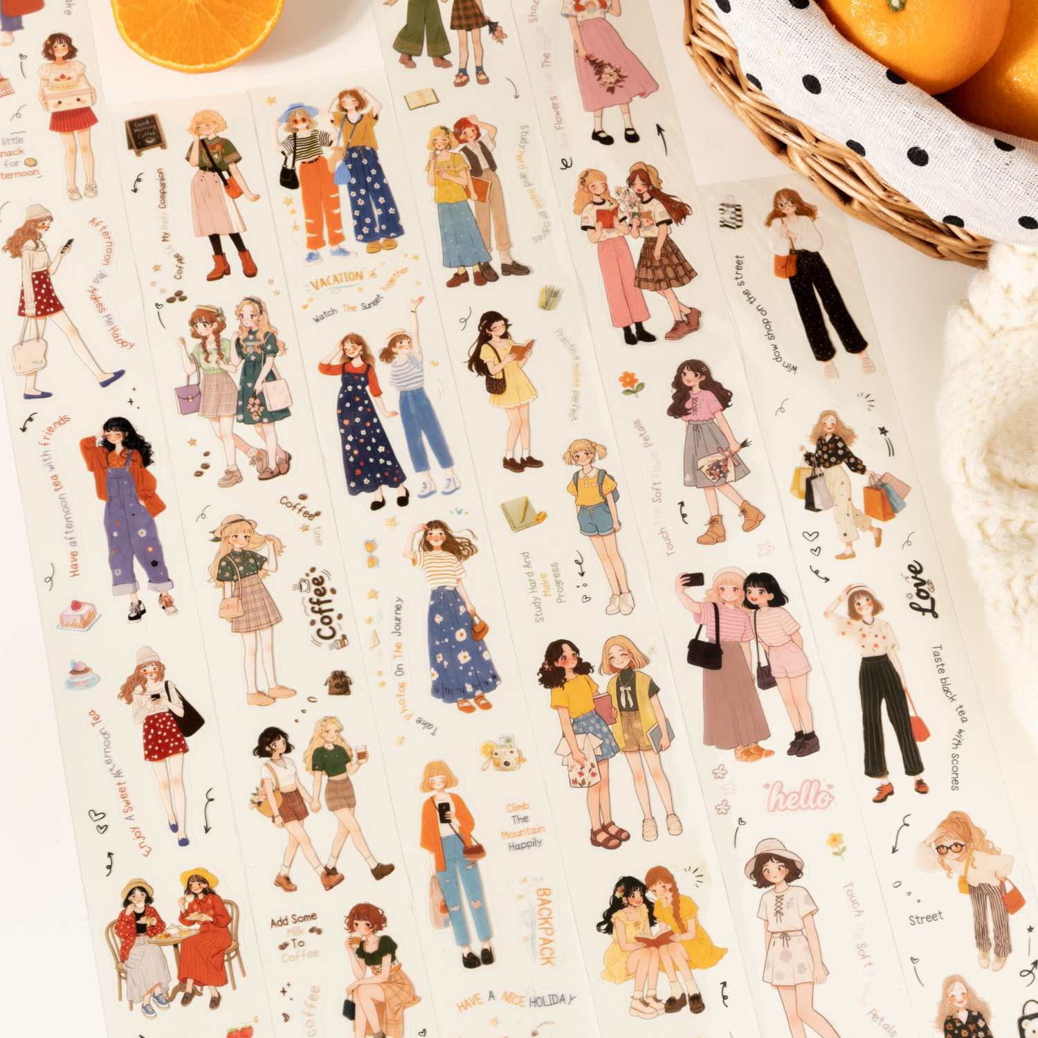 PET 테이프 - 오렌지 향을 가진 소녀 시리즈 귀여운 캐릭터