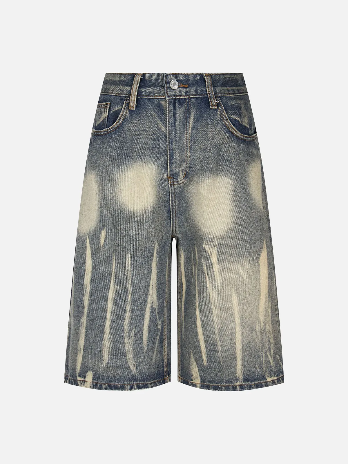 Blue Act Chic Lightning Graphic Longline Jorts Front
