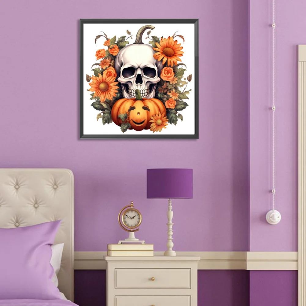 Diamond Painting - Full Round Drill - Pumpkin Skull(Canvas|30*30cm)