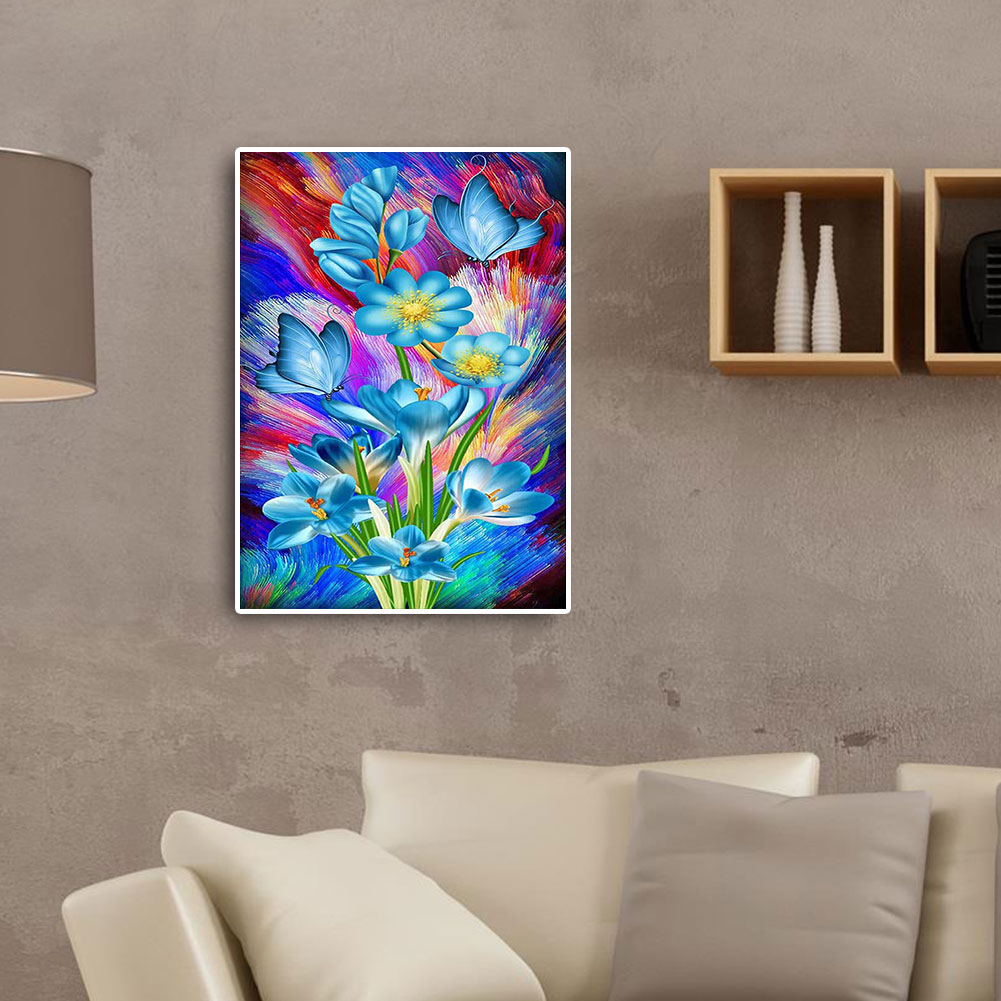 

(Multi-Size) Flower Butterfly - Round/Square Drill Diamond Painting, Square diamond 40*50cm, 501 Original