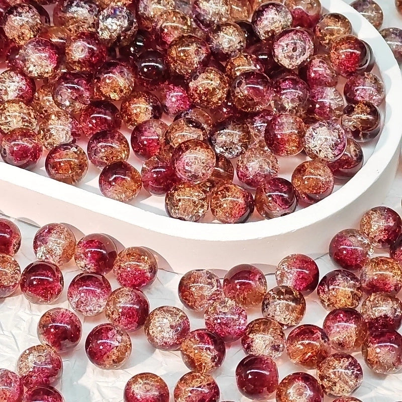 50 PCS/Package Diameter 10mm Diameter 8mm Glass Crackle Glass Beads Round Jewelry Accessories