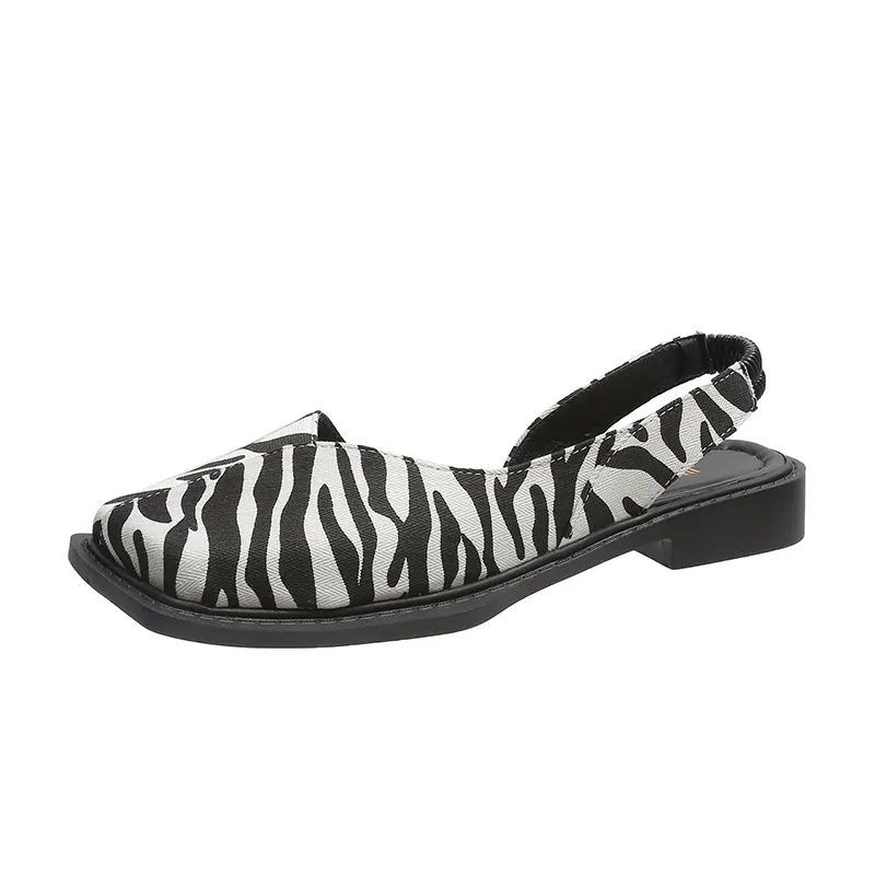 Breakj Breakj Summer Bag Head A Cool Single Shoes Children Square Grandmother Shoes A Foot Lazy Bean Sandals Women