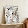 DIY Pearl Painting White Bear for Home Decor with Frame(30x40cm)