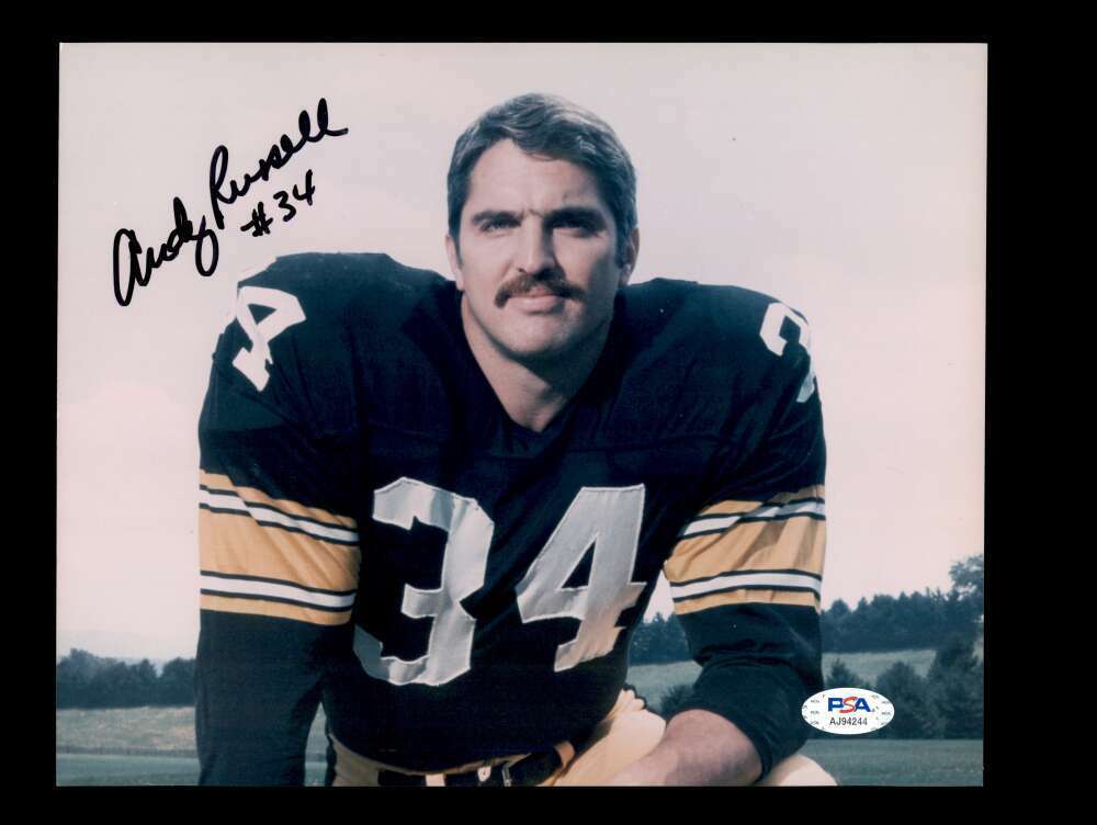 Andy Russell PSA DNA Coa Signed 8x10 Photo Poster painting Steelers Autograph