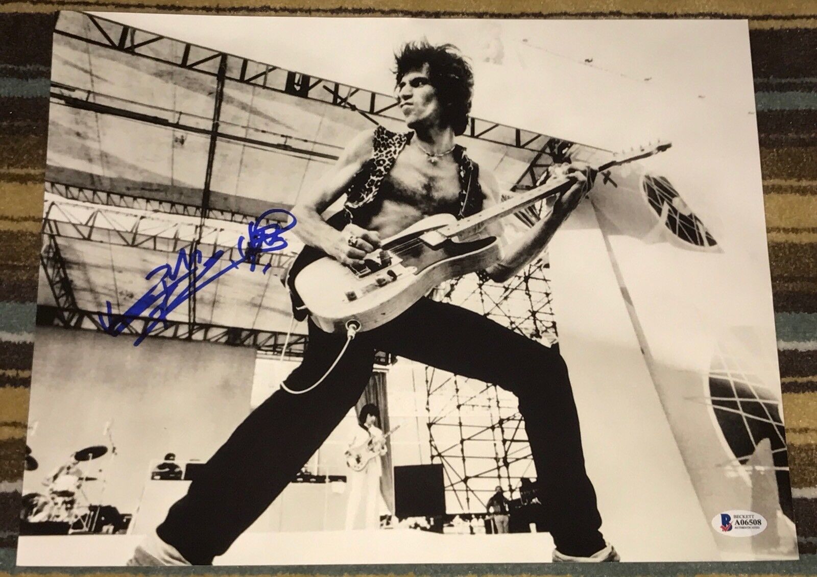 KEITH RICHARDS SIGNED AUTOGRAPH ROLLING STONES RARE VINTAGE GUITAR Photo Poster painting BECKETT