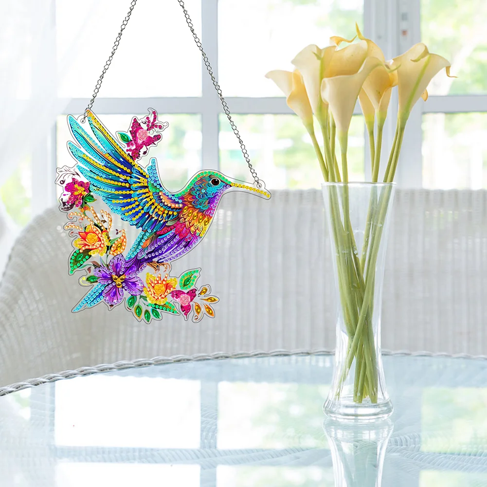 DIY Hummingbird Acrylic 5D DIY Diamond Art Pendant Home Decoration