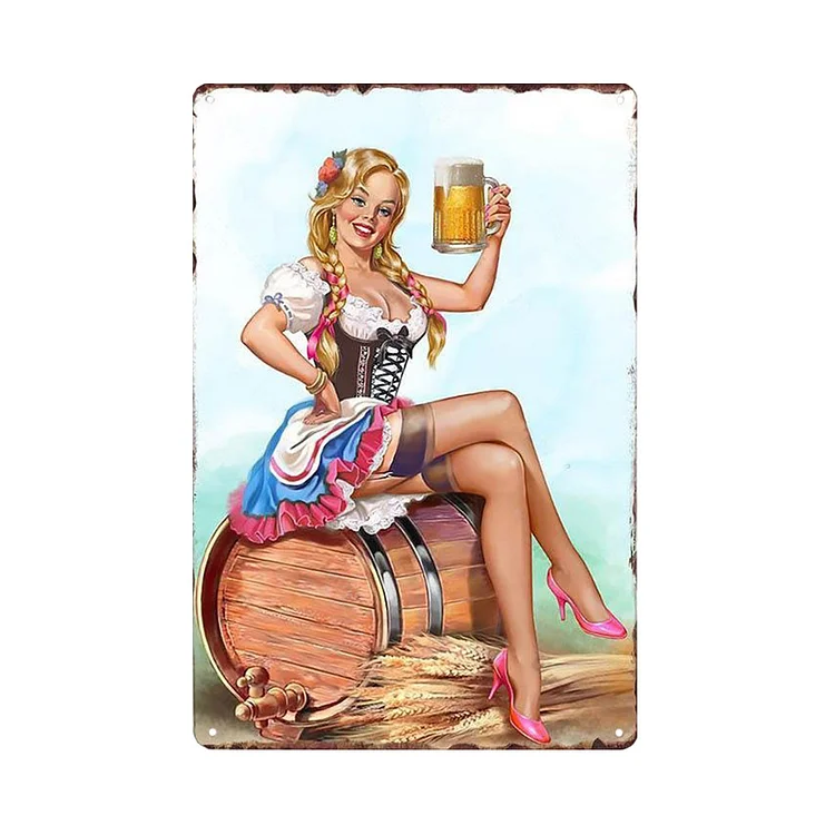 Beer Girl - Vintage Tin Signs/Wooden Signs - 8*12Inch/12*16Inch