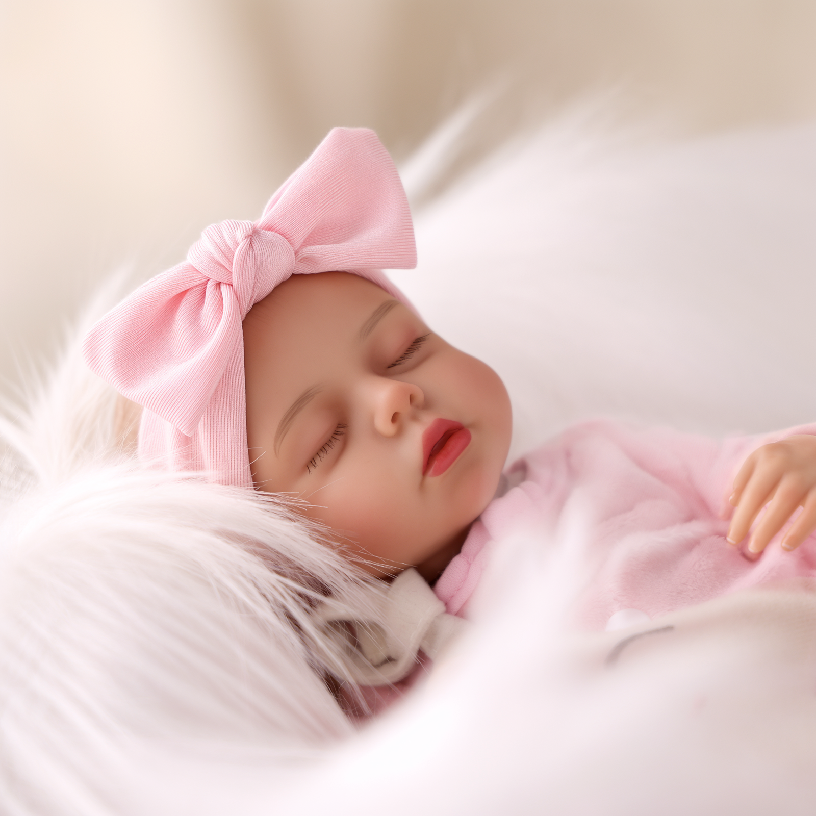 Babeside Sleeping Reborn Baby Lucy 12' Little Infant Girl Emotional Comfort Companion Pink