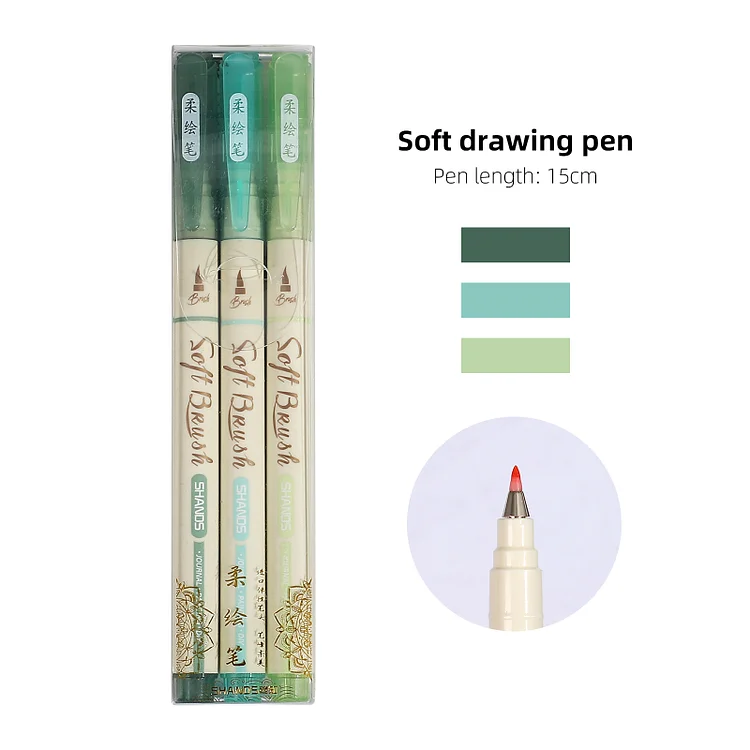 Journalsay new national color soft head Soft painting pen