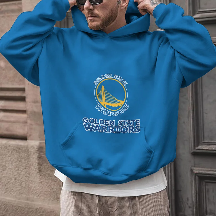 Golden State Warriors Printed Hooded Pocket Pullover Hoodie