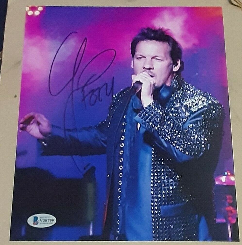 CHRIS JERICHO WWE WRESTLING CHAMP SIGNED AUTOGRAPHED FOZZY 8X10 Photo Poster painting BAS V28799