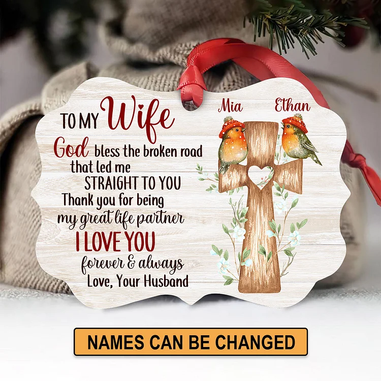 To My Wife Memorial Ornament " I Love You Forever And Always" Christmas Memorial Home Decor