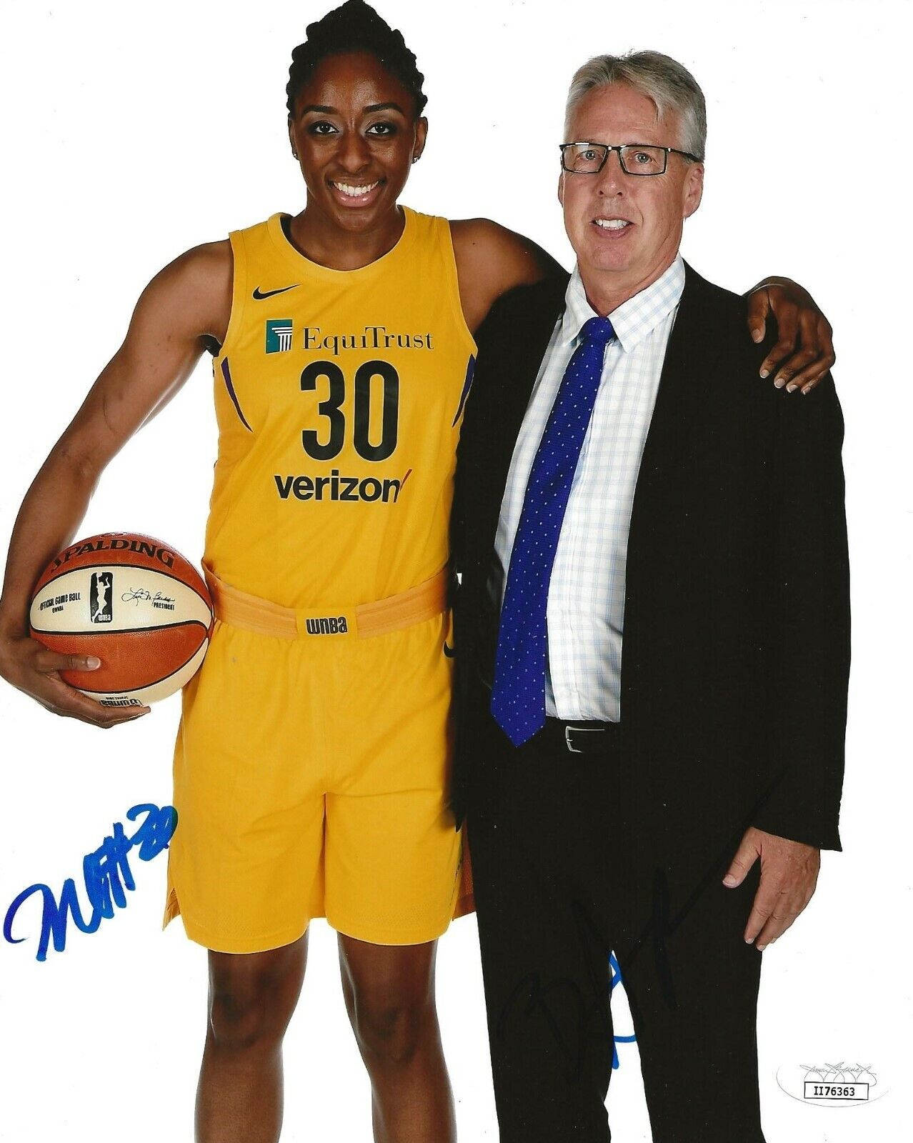 Nneka Ogwumike & Brian Agler signed Los Angeles Sparks 8x10 Photo Poster painting JSA