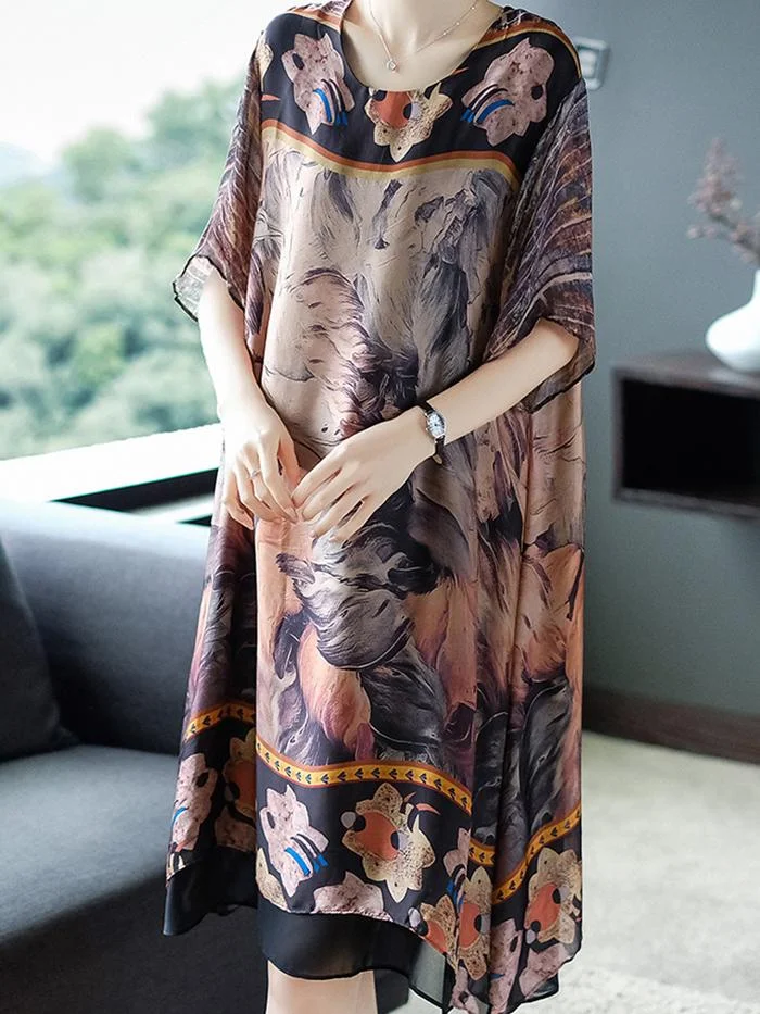 Fashion Printed Mid-length Dress