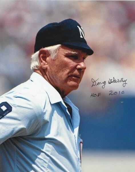 DOUG HARVEY Signed Hall of Fame Umpire 8 x 10 Photo Poster painting Autographed