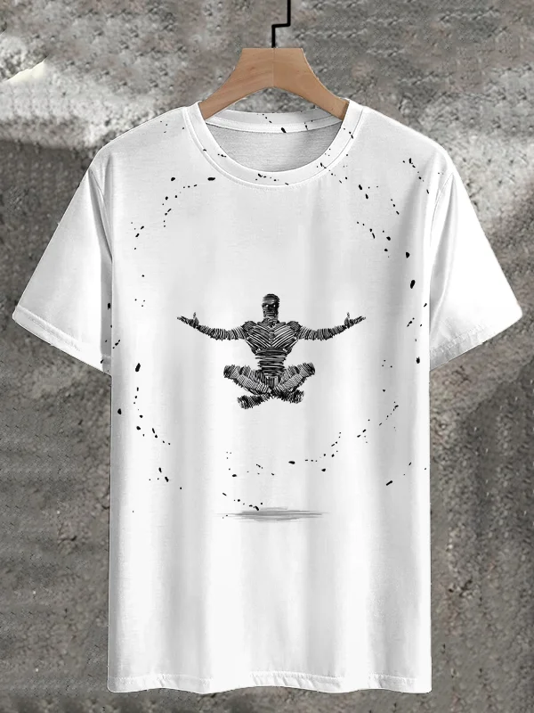 Men's Fitness Meditation Art Print T-Shirt