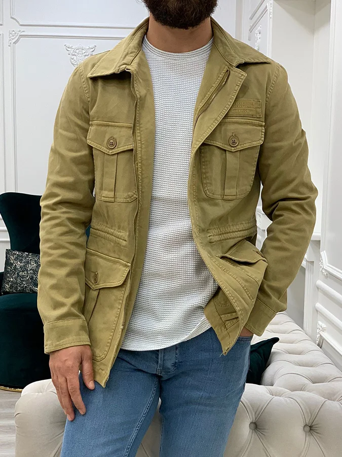 Men Slim Fit Black Denim Casual Jacket