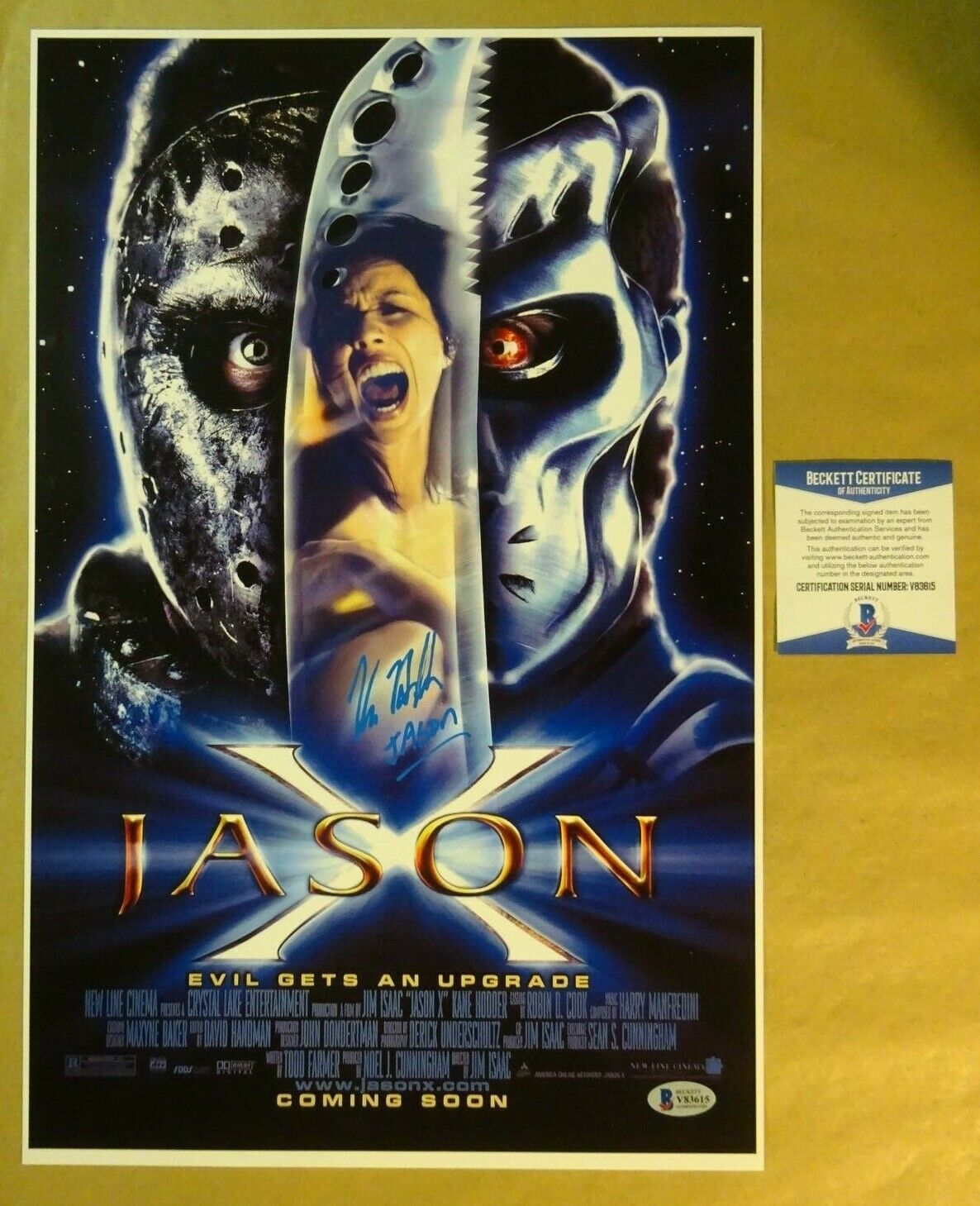 Signed KANE HODDER Autographed JASON X 11x17