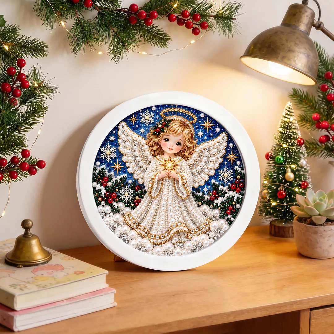Framed Pearl Painting Kit Christmas Ornament Style 7.87x7.87in