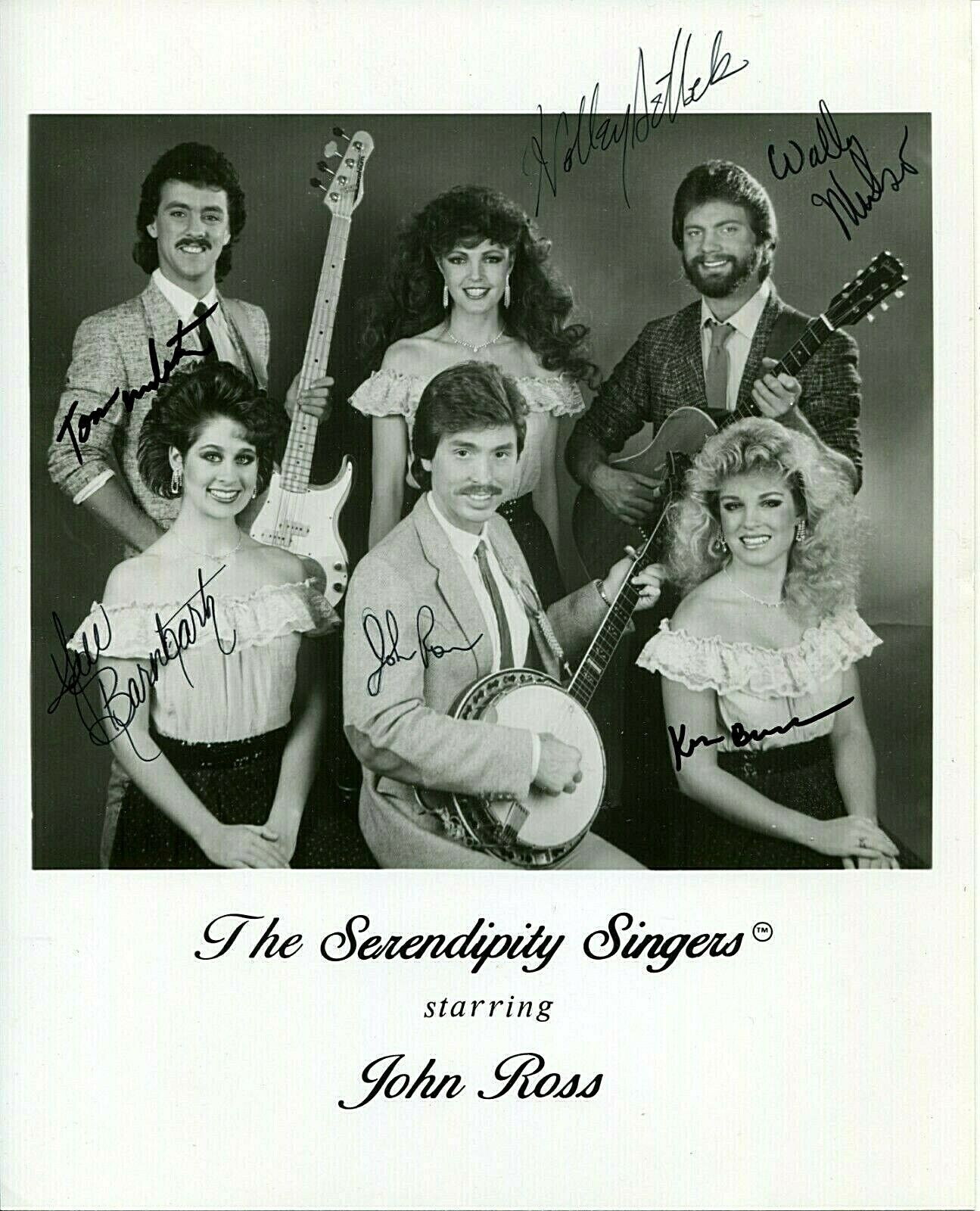 SERENDIPITY SINGERS Autographed 8X10 B&W Promo Photo Poster painting PC 2601 John Ross