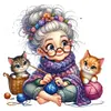 Sewing Old Lady-11CT Stamped Cross Stitch 40*40cm/15.75*15.75in tapestrymarket