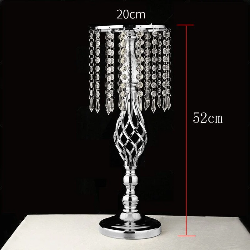 Exquisite Flower Vase Twist Shape Stand Golden Silver Wedding Table Centerpiece Crystal Road Lead for Event Party Decoration