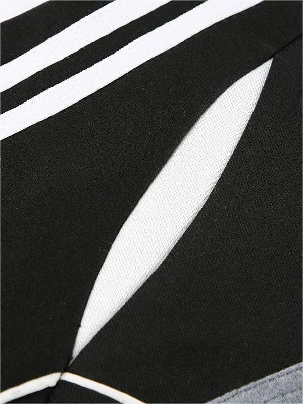 Brownm Sport Contrast Colors Splice Sweatshirt