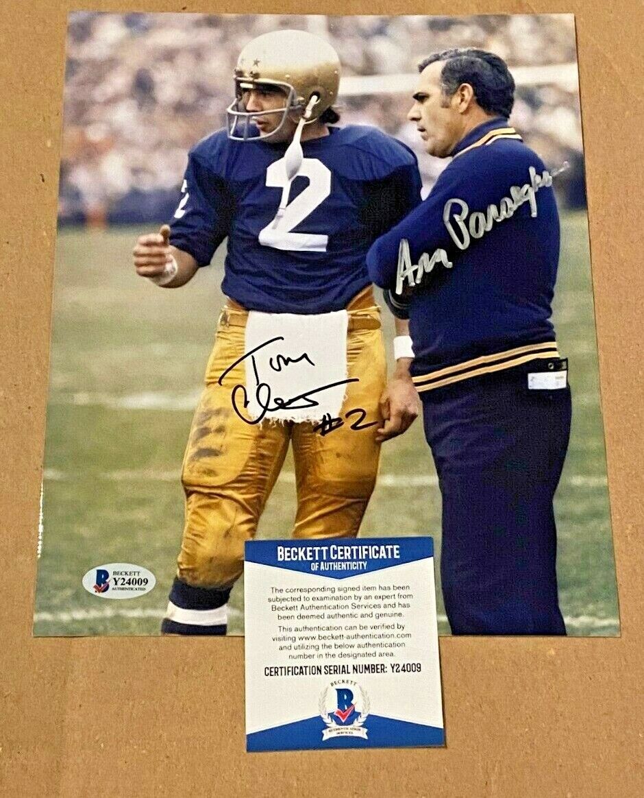 ARA PARSEGHIAN/TOM CLEMENTS SIGNED 8X10 NOPTRE DAME FIGHTING IRISH Photo Poster painting BECKETT