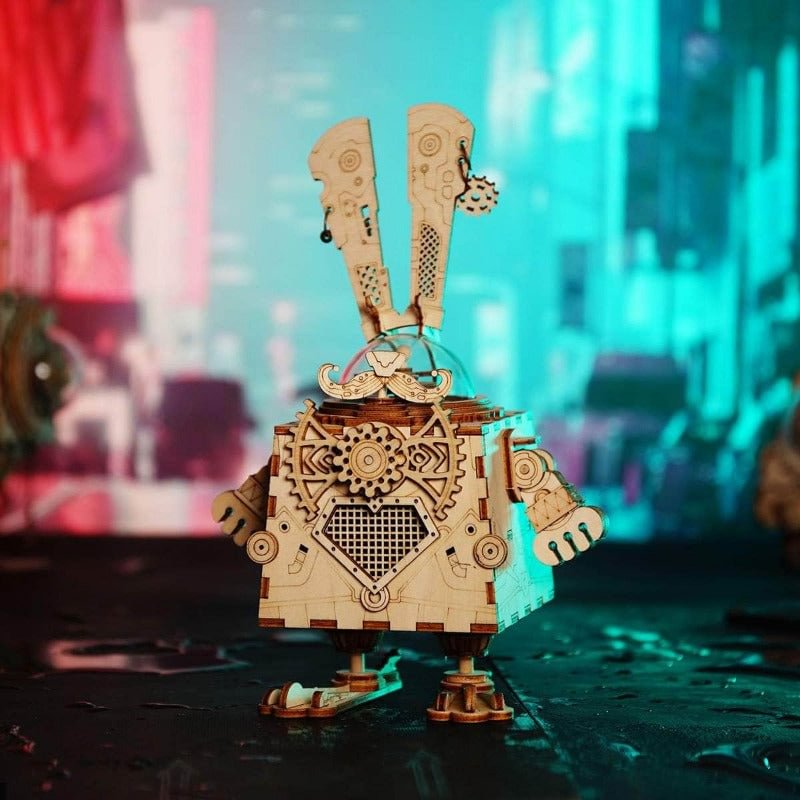 ROKR Bunny 3D Wooden Puzzle Steampunk Music Box AM481