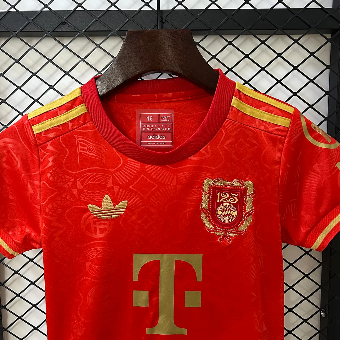 25/26 Bayern Munich 125th Anniversary Kids Kit Football Jersey Thai Quality