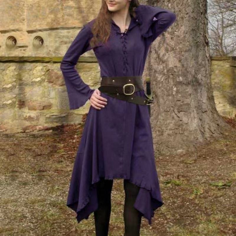 Vintage Solid Irregular Midi Dress