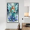 Blue Angel Girl Full DIY 5D Round Drill Art Piers Piers Kits de peinture en diamant pour adultes/d&eacute;butants id&eacute;es cadeaux d&eacute;coration murale maison 15,7