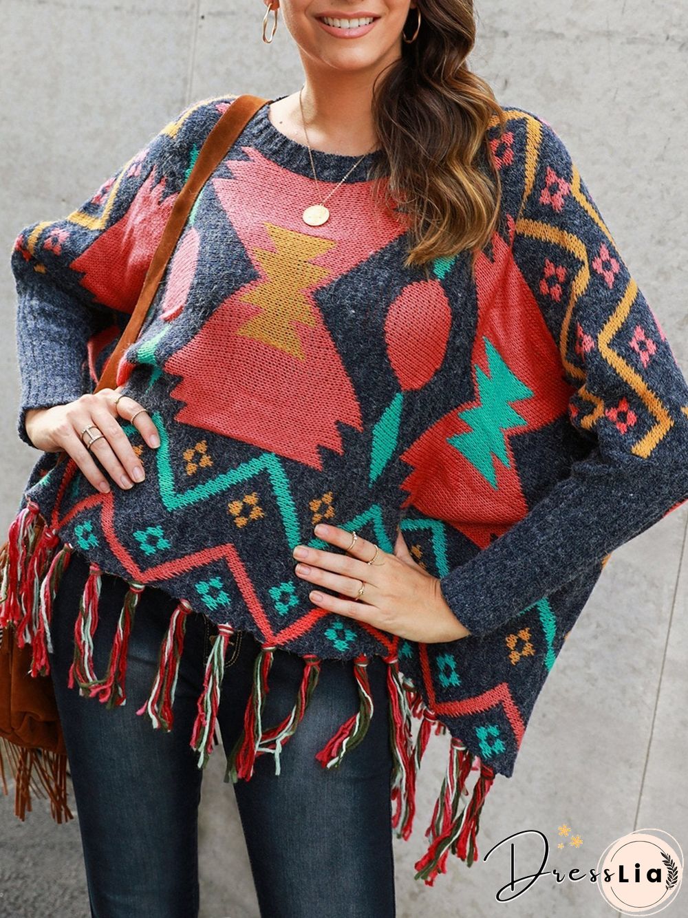 Shift Long Sleeve Tribal Boho Sweater