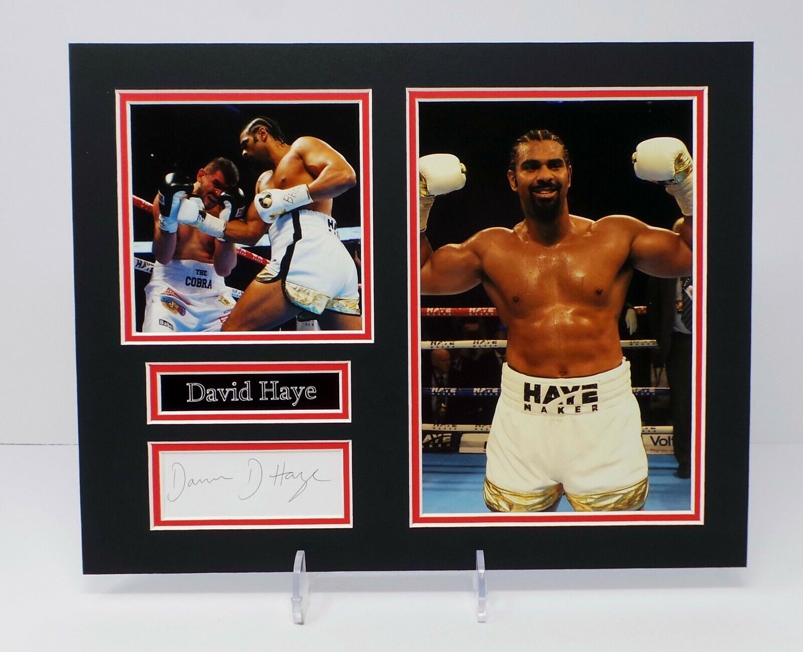 David HAYE Signed Mounted Photo Poster painting Display 3 AFTAL RD COA World Champion Boxer