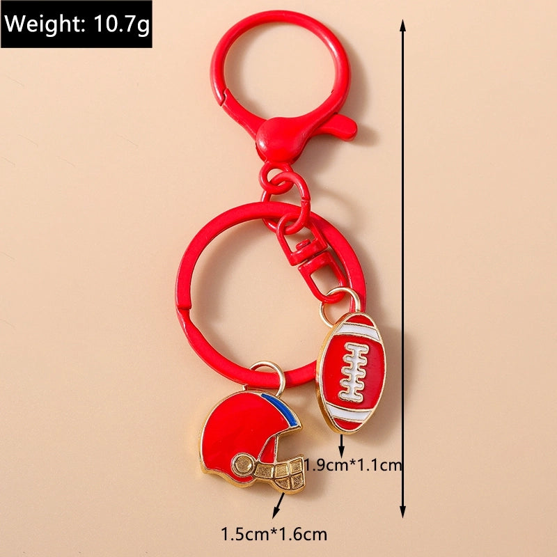 Casual Cute Hip-Hop Helmet Rugby Alloy Keychain