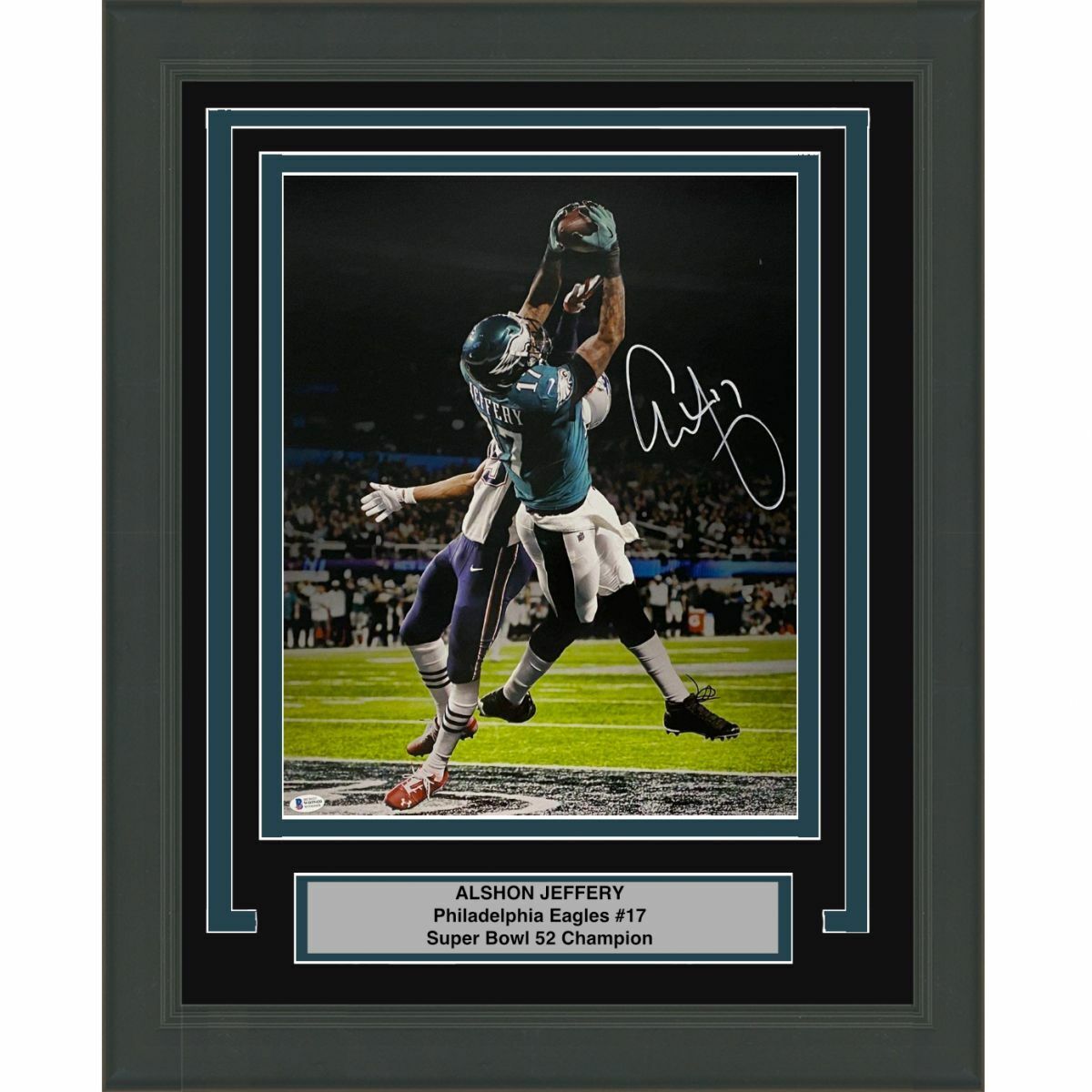 FRAMED Autographed/Signed ALSHON JEFFERY Super Bowl Catch 16x20 Photo Poster painting BAS COA