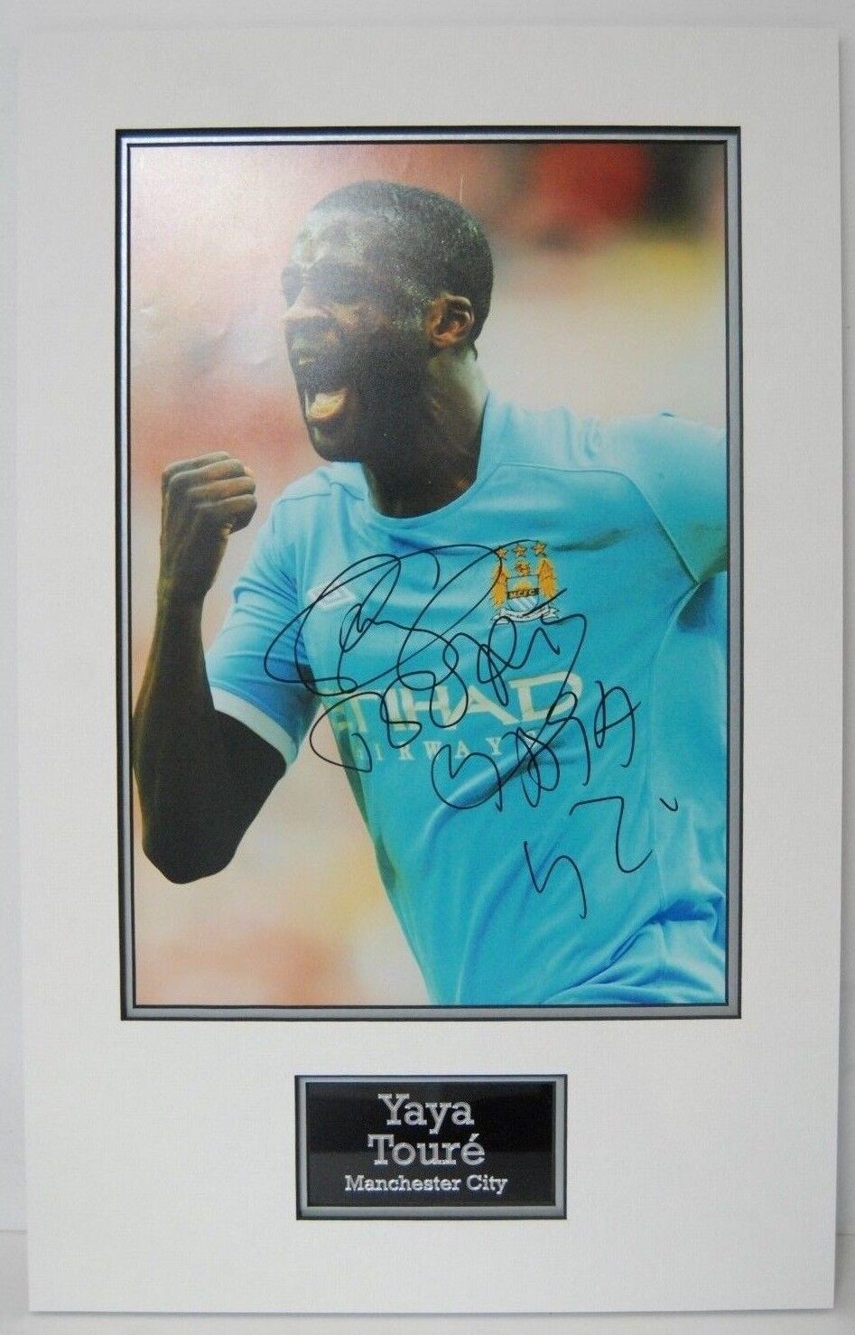 Yaya Toure Signed 16X12 Photo Poster painting Manchester City Genuine Signature AFTAL COA (A)