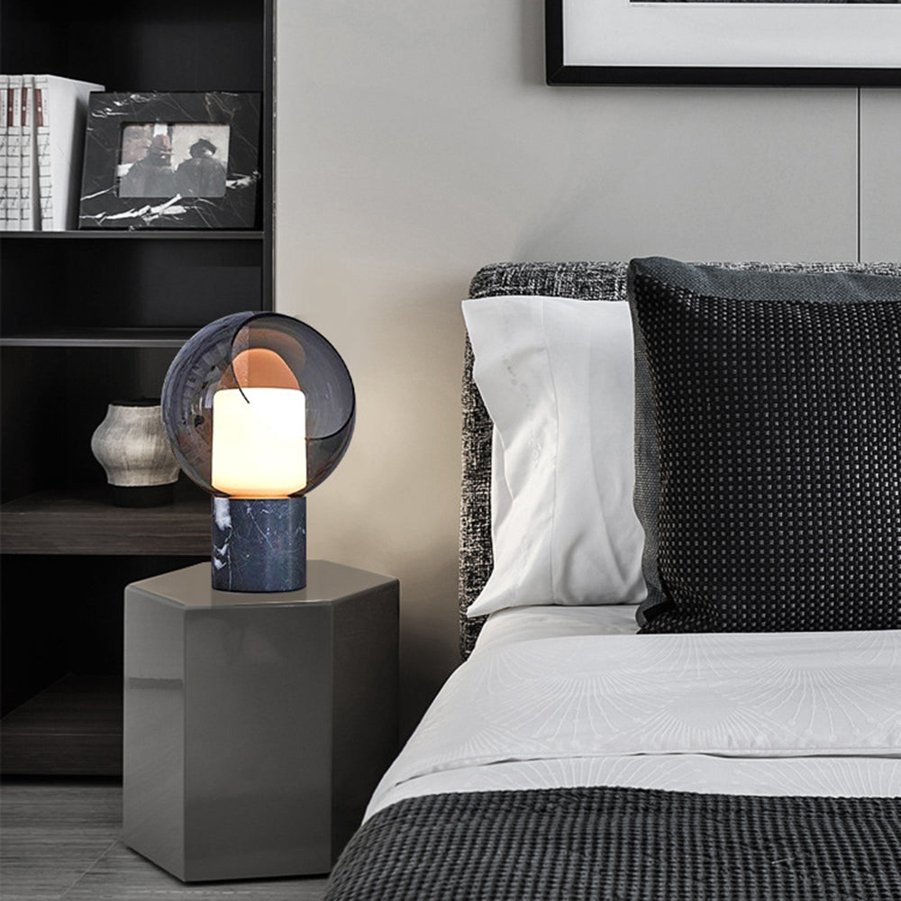 Industrial Marble Smoke Grey Table Lamp