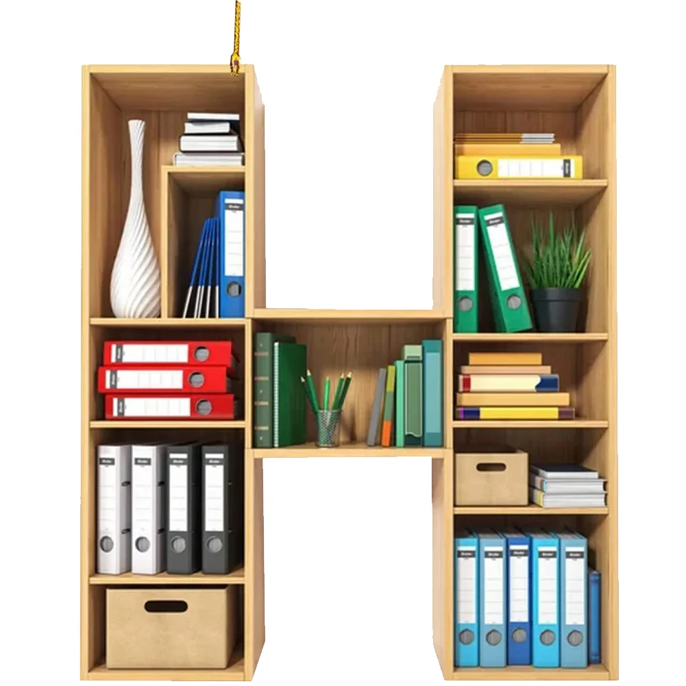 Acrylic Christmas Library Shelf Ornaments Personalized Initial Monogram Ornament