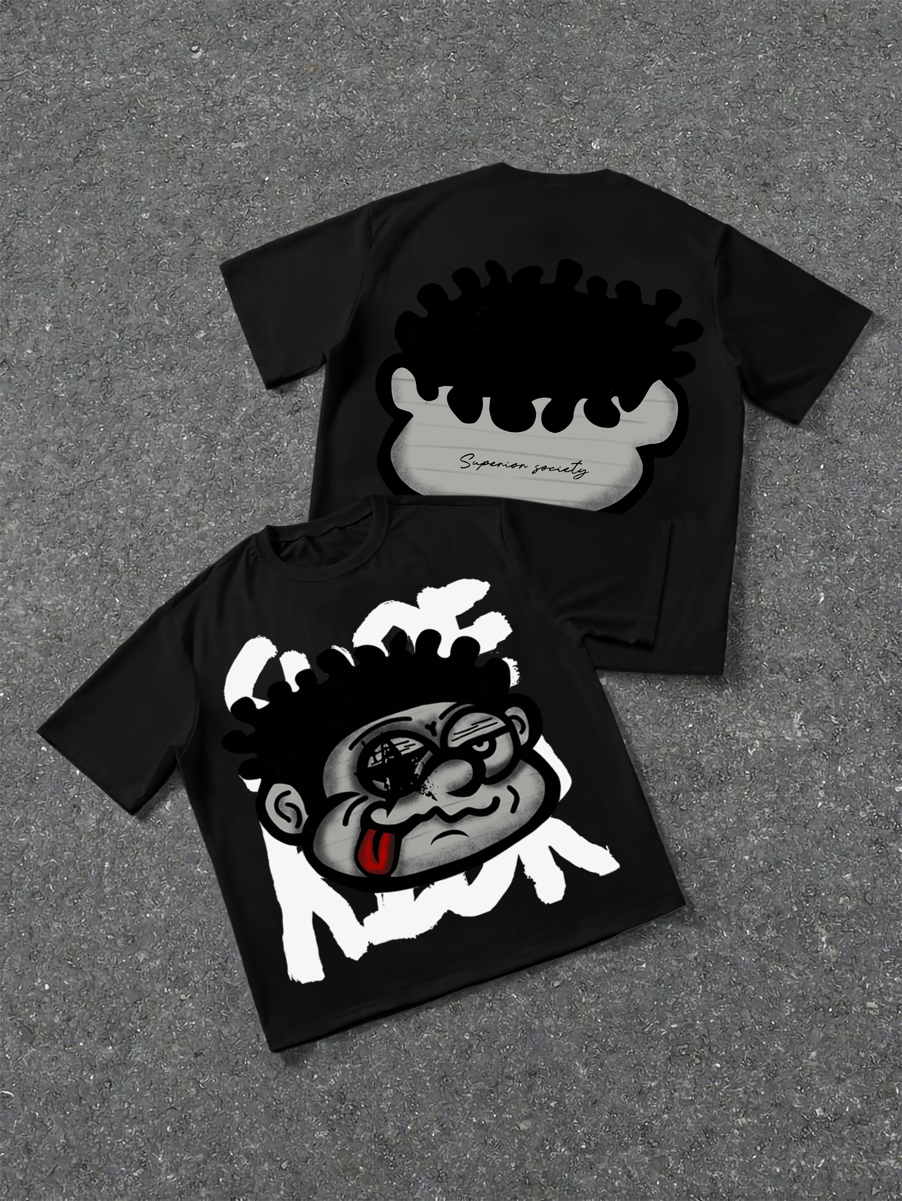 Vintage Big Face Graphic Cotton T-Shirt