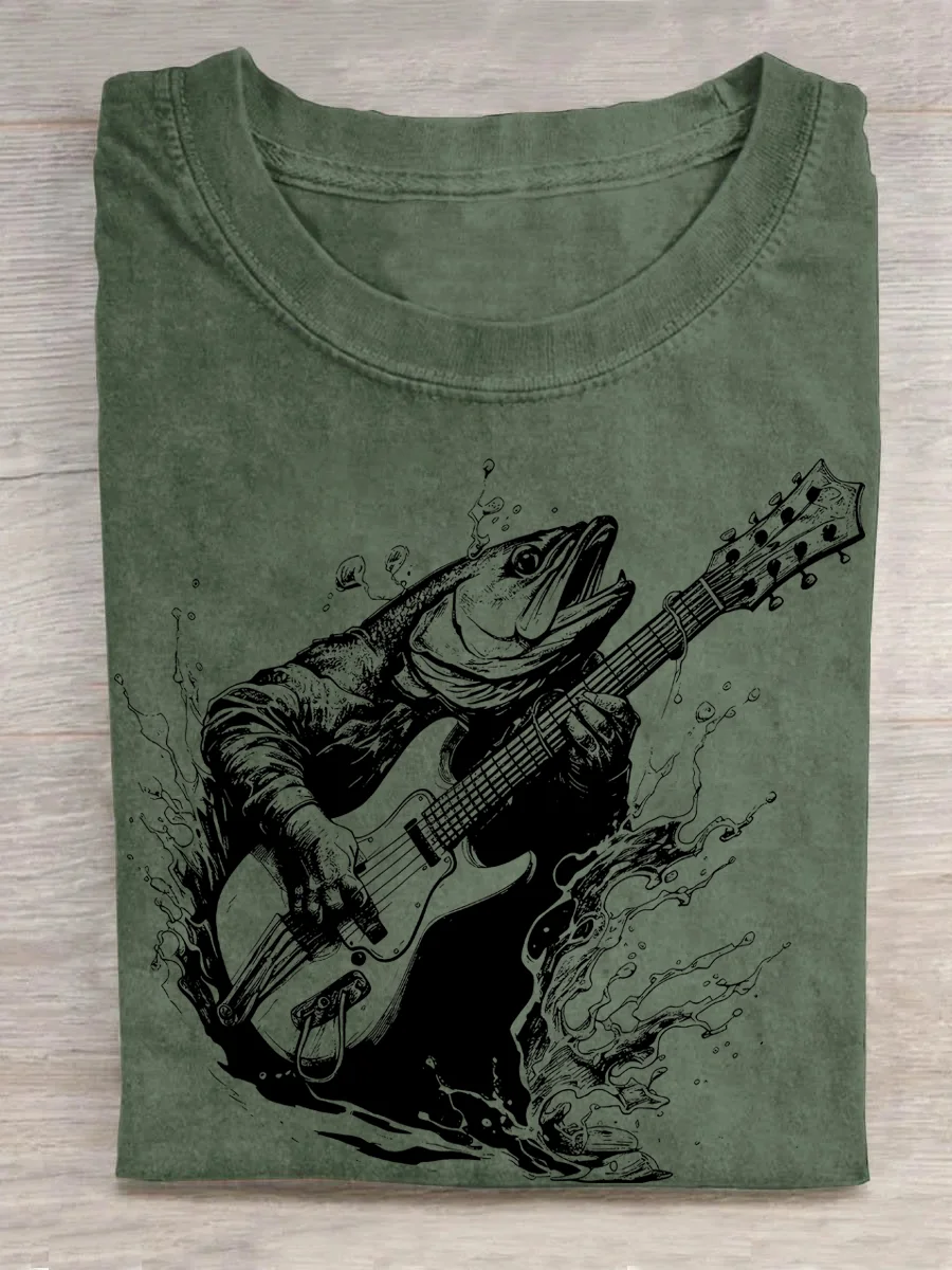 Eagerlys Trout Playing Guitar T-shirt Eagerlys