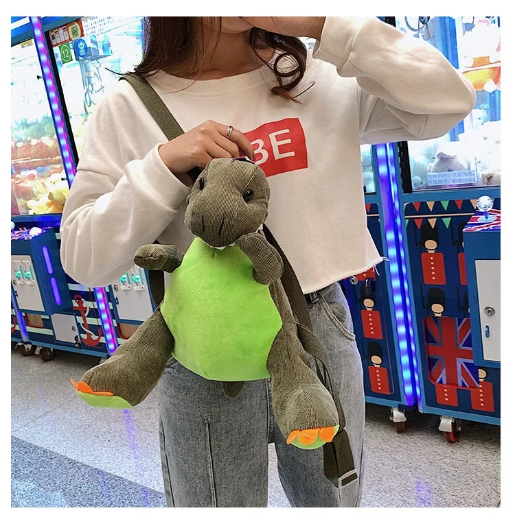 NiceMix Mini Plush Women Personality Shoulder Crossbody Bag Cute Dinosaur Girl Money Phone Bags Messenger Bag Fashion Purse