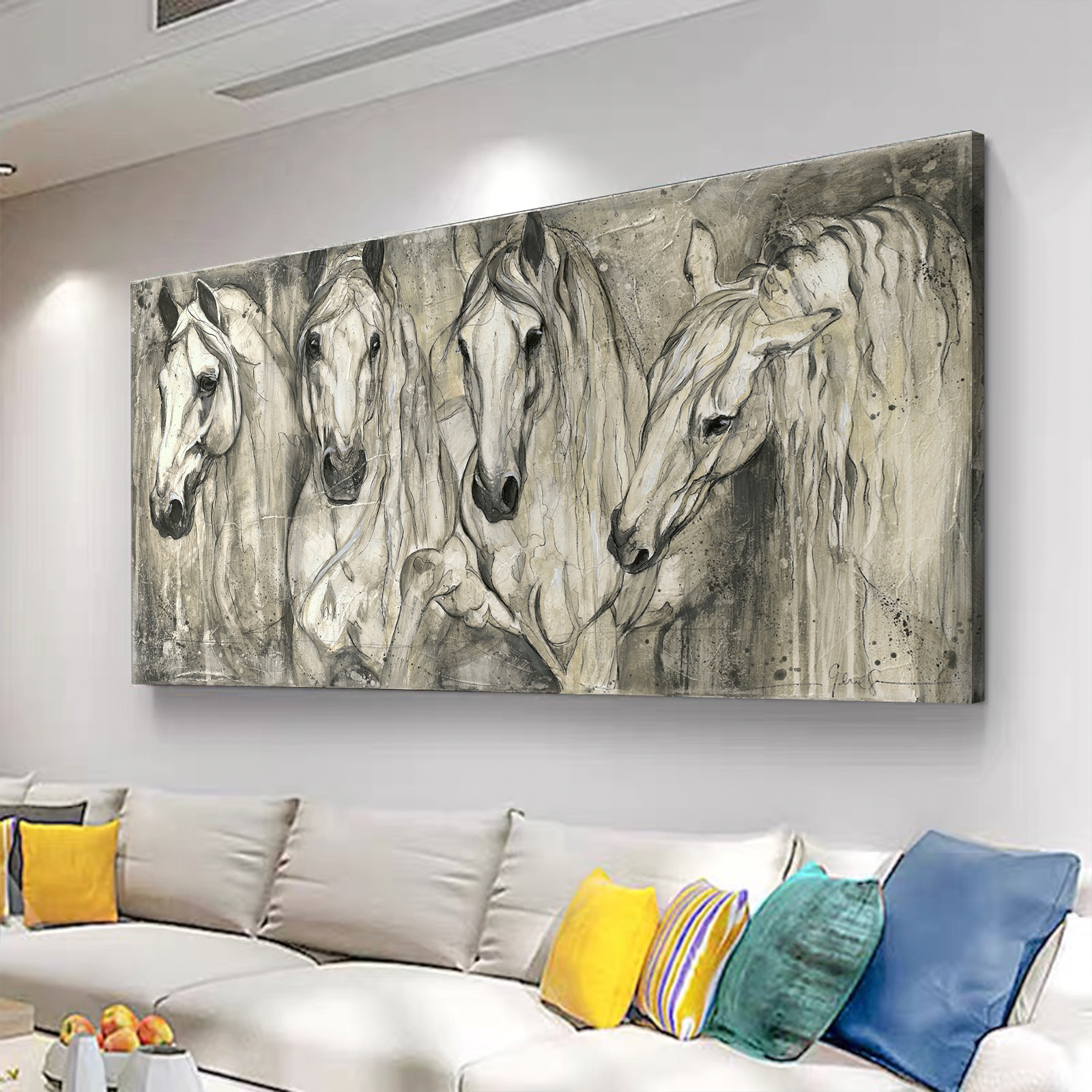 Modern Large Canvas Horse Painting Canvas Art #2 