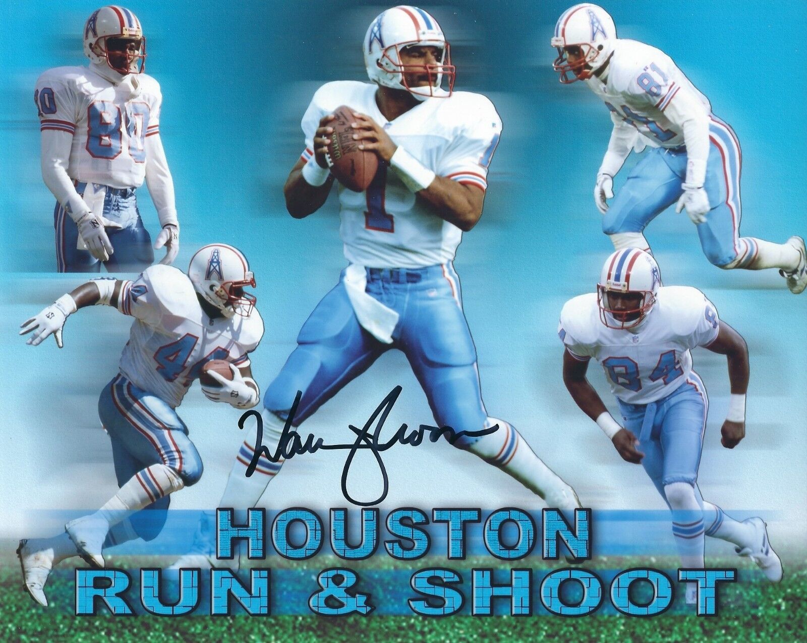 Autographed Warren Moon Houston Oilers 8x10 Photo Poster painting - w/COA