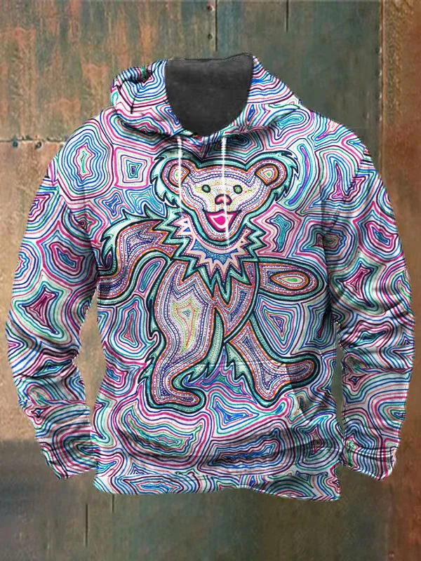 Unisex Bear Print Heavyweight Hoodies